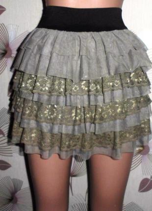 Красивая юбка в ооборках