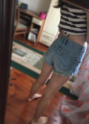 Шорті американки висока посадка шорти з потертостями джинсові3 фото
