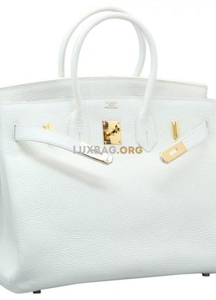 Сумка hermes birkin-отригинал, кожа. белая.