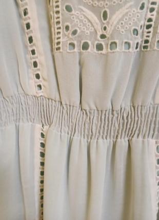 Нежнейшее шифоновое платье-сарафан с вышивкой4 фото