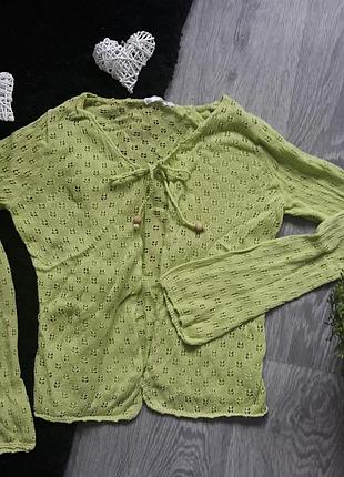 Легкая ажурная кофточка для девочки