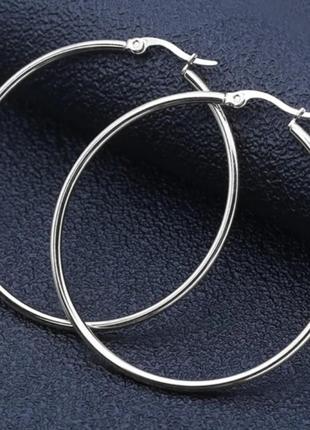 Медсталь сережки конго 5 см круги кольца круглі великі медична сталь медзолото2 фото