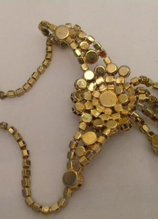 Шикарное колье ожерелье богемское гранатовое стекло яблонекс чехословакия №8149 фото