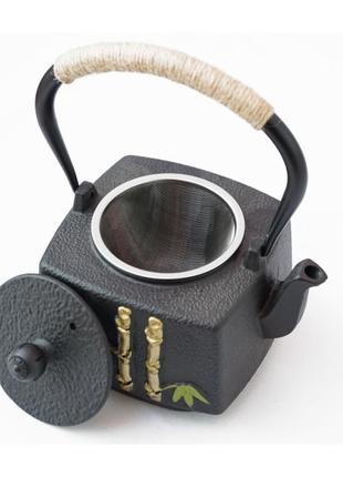 Чайник чавунний тецубін із ситом "подвійний бамбук" 900мл.3 фото