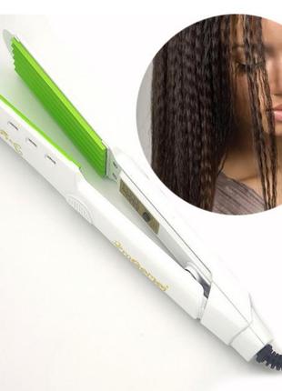 Утюжок гофре для волосся gemei gm-2957 білий, гафре для прикореневого об'єму волосся | он000141