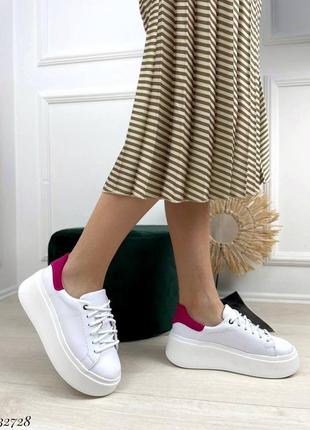 ❤️ кожаные кеды на платформе