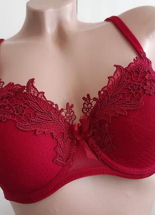 Бюстгальтер бордо, формованные чашки, 75в/с, charlott