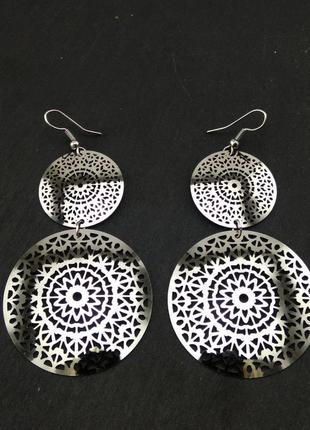 Серьги индия зеркальные