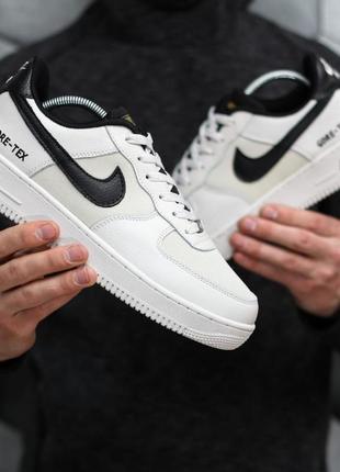 Чоловічі кросівки nike air force gore-tex low white black / smb