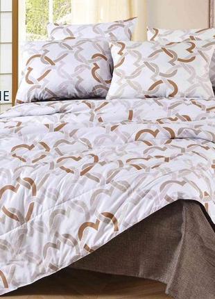 Шикарный комплект постельного белья с летним стеганым одеялом евро размер 200×230 сатиновое постельное белье турция хлопок5 фото