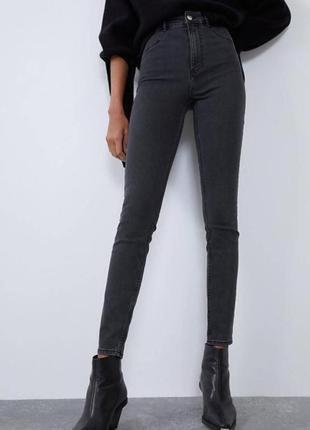 Zara skinny trafaluc узкие джинсы с высокой посадкой1 фото