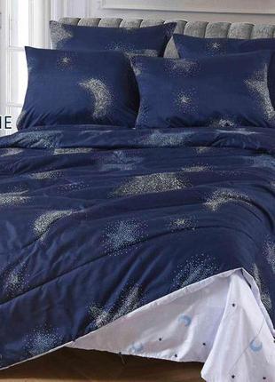 Шикарное постельное белье евро размер 200×230 турецкий комплект постельного белья с летним стеганым одеялом постельное бельё евро9 фото