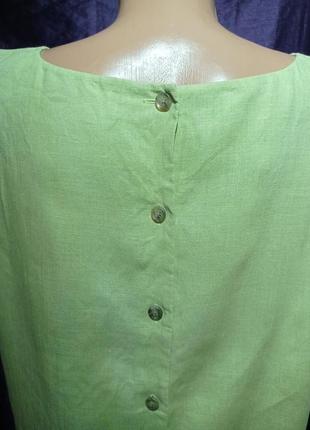 Блуза без рукавов льняная,застежка на спинке7 фото