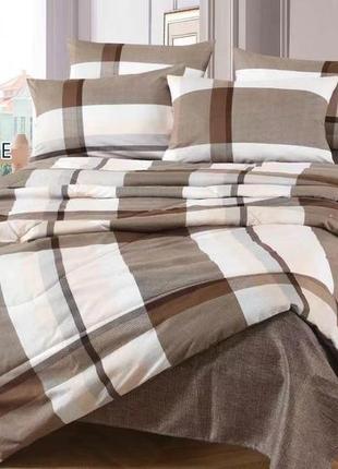 Шикарное постельное белье евро размер 200×230 сатин турция комплект постельного белья с летним одеялом7 фото