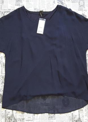 Синяя минималистичная блуза s.oliver, 891 10, нитевичка5 фото