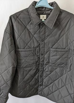 Стильна, чорна, чоловіча, куртка, курточка, рубашка, стьогана, демісезонна, нова, h&m, швеція2 фото