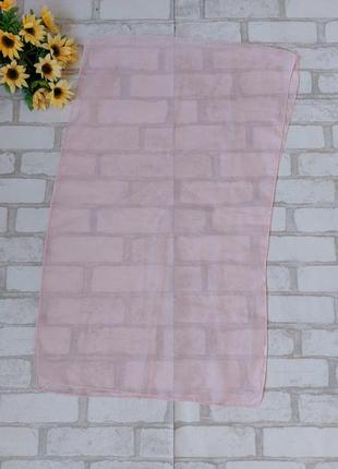 Шелковый шарф платок пудровый нежно розовый3 фото