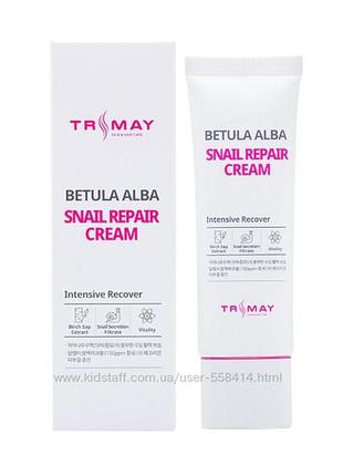 Крем с муцином улитки и березовым соком trimay betula alba snail repair cream1 фото