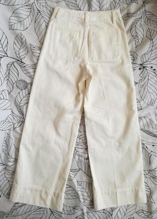 Коттоновые молочные плотные брюки багги / кюлоты uniqlo3 фото