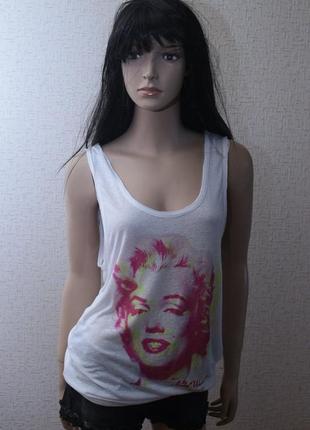 Майка andy warhol by peppe Strappy jeans, белого цвета.
