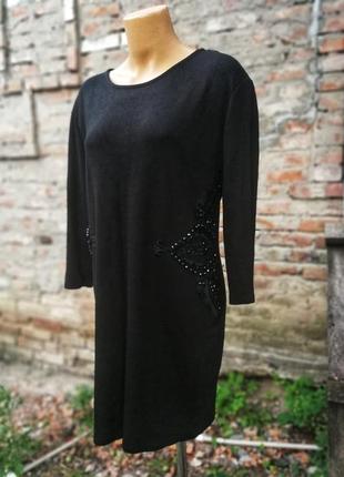 Платье из вискозы трикотажное стрейчевое мини миди с кружевом бусинами gemma collins