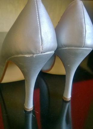 Туфли на каблуке серебристые со стразами (из сша) стильные элегантные р.38,53 фото