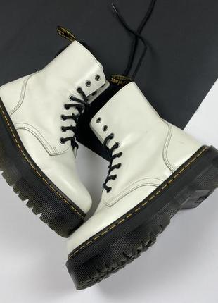 Ботинки dr. martens jadon white smooth original  высокие2 фото