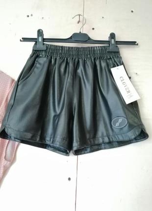 Стильна шкіра шортики екошкіра