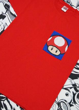 Кастомная футболка с кармашком гриба super mario bros