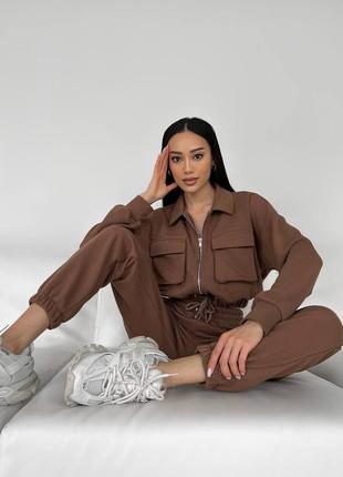 Трендовий якісний костюм в стилі карго