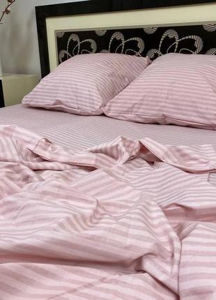 Комплект постельного белья из бязь-люкс, полоска пудра голд5 фото