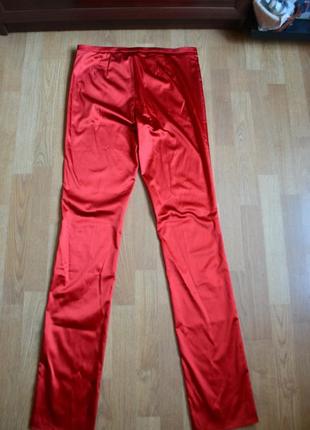Galliano атласные  брюки прямого кроя оригинал4 фото