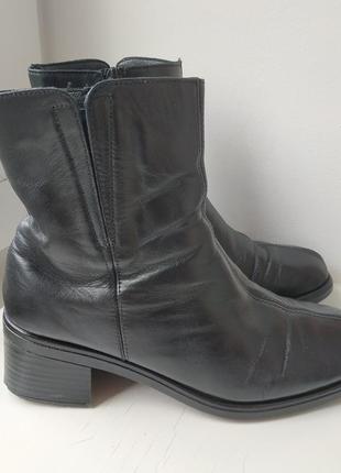Осенние кожаные ботинки на среднем каблуку rieker 37р. 24 см.1 фото