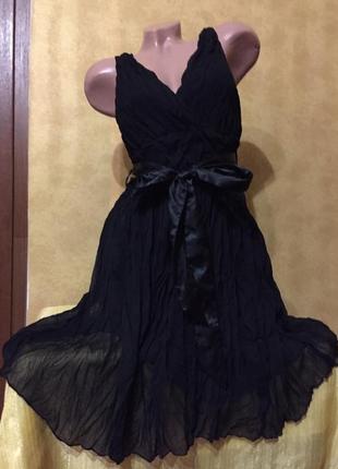 Чёрный нежный сарафан / платье1 фото