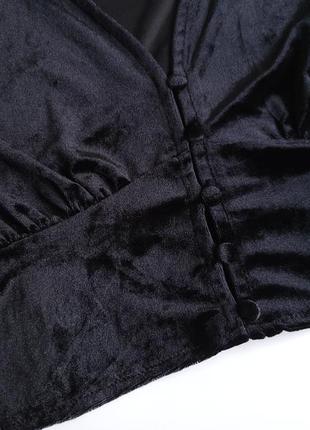 Блуза велюровая черного цвета волан рукав pimkie7 фото