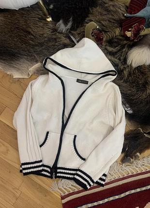 Свитер на замке соп худи вязаный old money стиль с капишоном новый брендовый zara