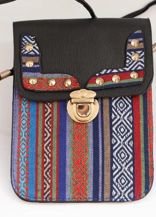Красива маленька жіноча сумочка сумка крос-боді з орнаментом через плече2 фото