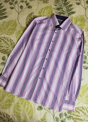 Фірмова шикарна сорочка в смужку autograph 100% коттон