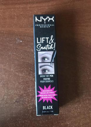 Фломастер-тинт для бровей nyx professional makeup lift & snatch brow tint pen  №10 (black)