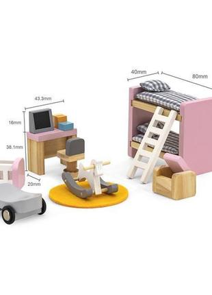 Деревянная мебель для кукол viga toys polarb детская комната (44036) ll3 фото
