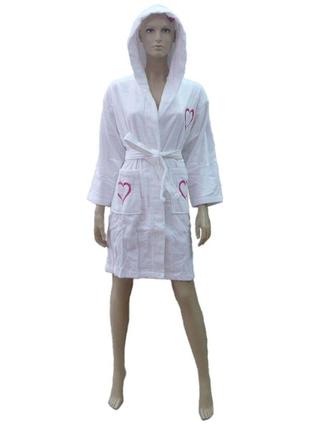 Халат махровий дитячий "капли" (білий) 10-12 років 87935