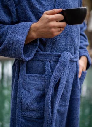 Халат чоловічий махровий "кимоно" джинс розмірі: s, m, l, xl,xxl2 фото