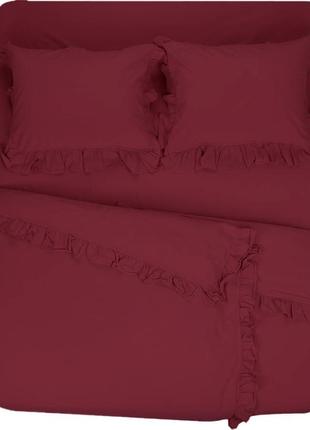 Комплект постельного белья семейный  малиновый  ll1 фото