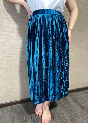 Длинная вилюровая юбка