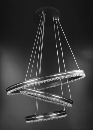 Люстра потолочная led с пультом a55060/3p-bk-ch черный 50-140х60х60 см.