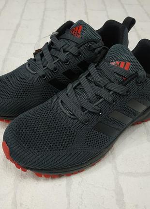 Кросівки adidas сірі сітка 9053