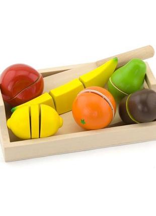 Іграшкові продукти viga toys нарізані фрукти з дерева (58806) ll