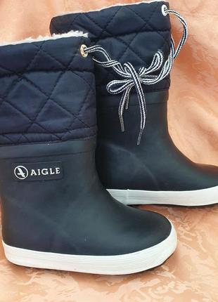 Резиновые сапоги с шерстяной отделкой aigle