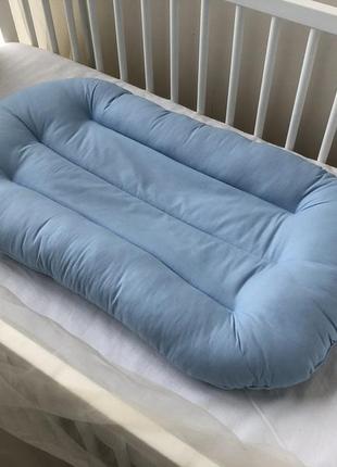 Кокон-позиционер для новорожденных baby comfort голубой ll1 фото