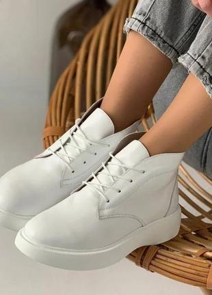 Базовые белые ботиночки. натуральная кожа.4 фото